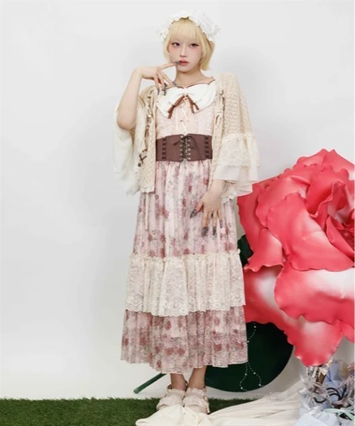 myu:loret(ミュウロレット)の「ビッグリボン×編上キャミ(キャミソール・レディース・キナリ/ピンク/ホワイト・FREE)」の9枚目の写真