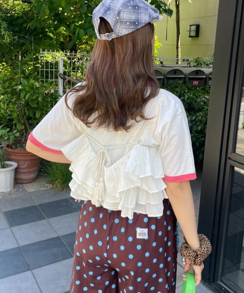 HELLO.SANFRANCISCO(ハローサンフランシスコ)の「【HELLO.SANFRANCISCO/ハローサンフランシスコ】ラメドットフリルキャミ(Tシャツ/カットソー・レディース・サックスブルー/ホワイト・ONE SIZE)」の13枚目の写真