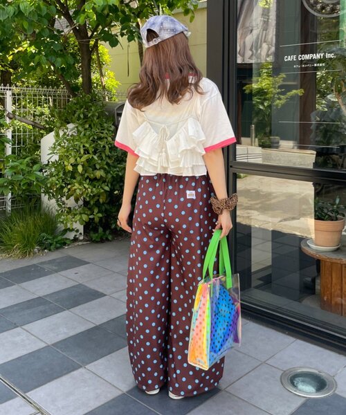 HELLO.SANFRANCISCO(ハローサンフランシスコ)の「【HELLO.SANFRANCISCO/ハローサンフランシスコ】ラメドットフリルキャミ(Tシャツ/カットソー・レディース・サックスブルー/ホワイト・ONE SIZE)」の15枚目の写真