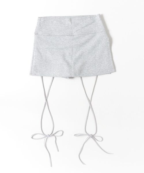 tinkerend（ティンカーエンド）の「Leg Ribbon Sweat Mini Skirt Pants / レッグリボンスウェットミニスカートパンツ（スカート・レディース・グレー・FREE）」の18枚目の写真