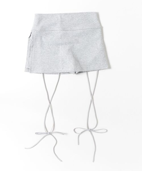 tinkerend（ティンカーエンド）の「Leg Ribbon Sweat Mini Skirt Pants / レッグリボンスウェットミニスカートパンツ（スカート・レディース・グレー・FREE）」の17枚目の写真