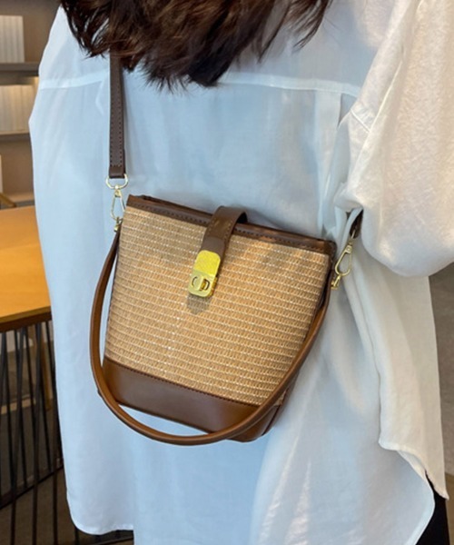 ONEP STAR(ワンピスター)の「2wayカゴ風ショルダーバッグ(ショルダーバッグ・レディース・オフホワイト/ブラウン/カーキ・FREE)」の11枚目の写真