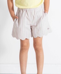 BeBe（ベベ）の「【お揃い】ナチュラルストライプ裾スカラップショートパンツ（その他パンツ）」