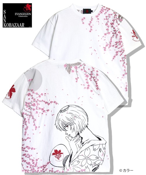 PANDIESTA(パンディエスタ)の「EVANGELION×錦 / ヱヴァンゲリヲン×ニシキ 綾波夜桜Tシャツ (M2)(Tシャツ/カットソー・メンズ・ホワイト/ブラック・M/L/XL/XXL)」の1枚目の写真