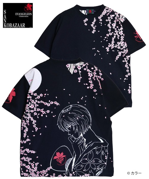 PANDIESTA(パンディエスタ)の「EVANGELION×錦 / ヱヴァンゲリヲン×ニシキ 綾波夜桜Tシャツ (M2)(Tシャツ/カットソー・メンズ・ホワイト/ブラック・M/L/XL/XXL)」の2枚目の写真