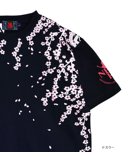 PANDIESTA(パンディエスタ)の「EVANGELION×錦 / ヱヴァンゲリヲン×ニシキ 綾波夜桜Tシャツ (M2)(Tシャツ/カットソー・メンズ・ホワイト/ブラック・M/L/XL/XXL)」の4枚目の写真