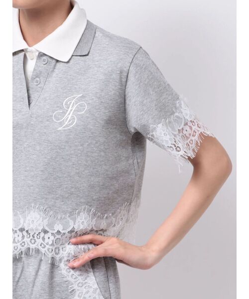 jouetie(ジュエティ)の「レースドッキングポロトップス(Tシャツ/カットソー・レディース・ネイビー/ブラック/グレー・FREE)」の6枚目の写真