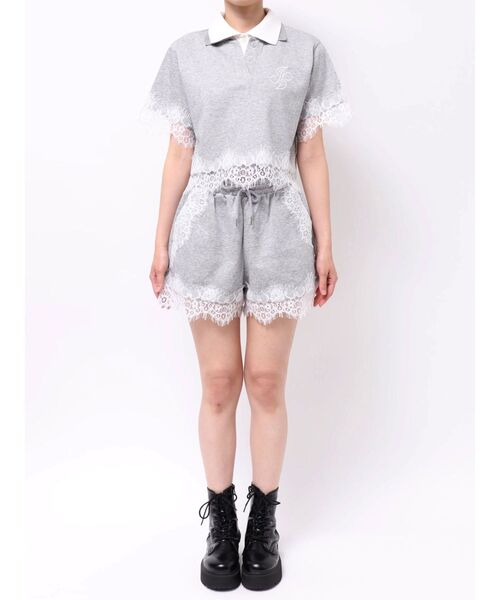 jouetie(ジュエティ)の「レースドッキングポロトップス(Tシャツ/カットソー・レディース・ネイビー/ブラック/グレー・FREE)」の8枚目の写真
