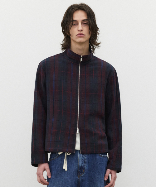 SUARE(スアレ)の「シアータータンチェックジップアップシャツレッド(その他アウター・メンズ・レッド・MEDIUM/LARGE/X-LARGE)」の2枚目の写真