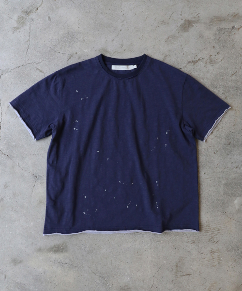 SLOWACID（スローアシッド）の「レイヤードペインティング半袖Tシャツ[ネイビー]（Tシャツ/カットソー・レディース・その他・SMALL/MEDIUM/LARGE/X-LARGE）」の2枚目の写真