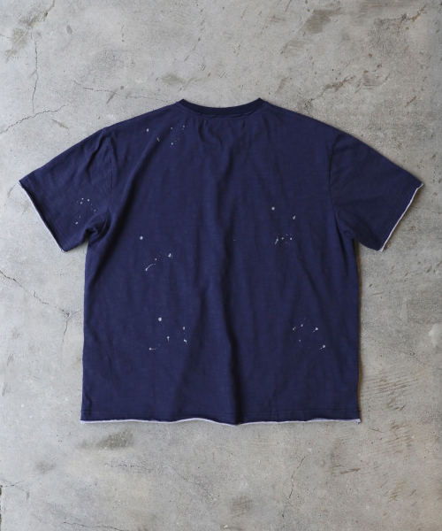 SLOWACID（スローアシッド）の「レイヤードペインティング半袖Tシャツ[ネイビー]（Tシャツ/カットソー・レディース・その他・SMALL/MEDIUM/LARGE/X-LARGE）」の3枚目の写真