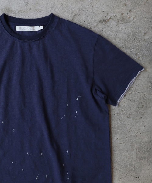 SLOWACID（スローアシッド）の「レイヤードペインティング半袖Tシャツ[ネイビー]（Tシャツ/カットソー・レディース・その他・SMALL/MEDIUM/LARGE/X-LARGE）」の4枚目の写真