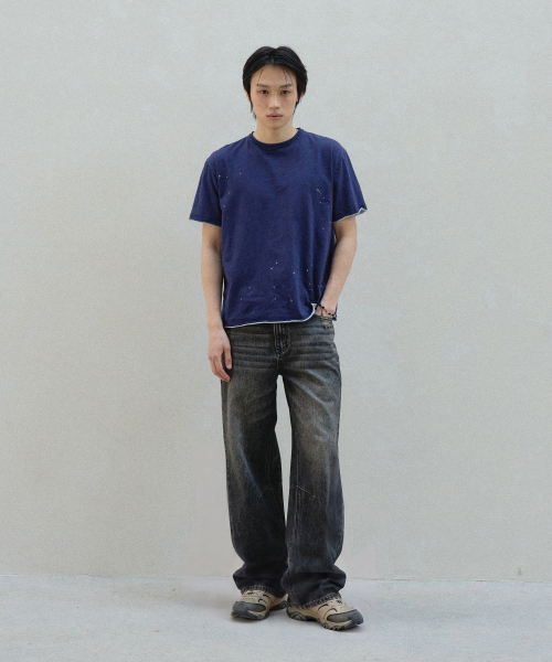 SLOWACID（スローアシッド）の「レイヤードペインティング半袖Tシャツ[ネイビー]（Tシャツ/カットソー・レディース・その他・SMALL/MEDIUM/LARGE/X-LARGE）」の6枚目の写真