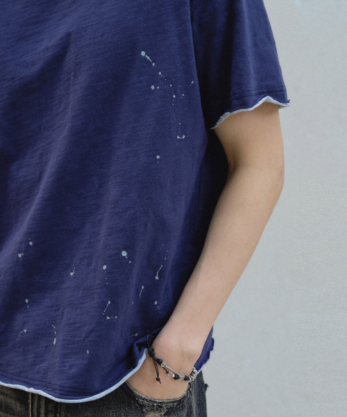 SLOWACID（スローアシッド）の「レイヤードペインティング半袖Tシャツ[ネイビー]（Tシャツ/カットソー・レディース・その他・SMALL/MEDIUM/LARGE/X-LARGE）」の7枚目の写真