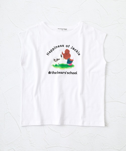 FUNALIVE(ファンアライブ)の「くまのがっこう 仲良し柄 フレンチ袖Tシャツ(Tシャツ/カットソー・レディース・ブラック/ホワイト/グレイッシュベージュ・LL/L/M)」の1枚目の写真