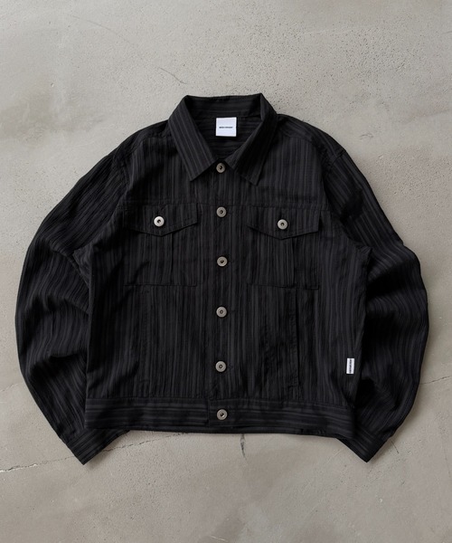 WISH FOR EVER(ウィッシュフォーエバー)の「RANDOM SHIRRING SHIRT JACKET/ランダムシャーリングシャツジャケット(その他アウター・メンズ・グレー/ホワイト/ブラック・SMALL/MEDIUM/LARGE)」の2枚目の写真