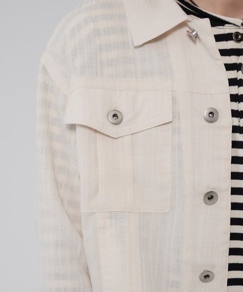 WISH FOR EVER(ウィッシュフォーエバー)の「RANDOM SHIRRING SHIRT JACKET/ランダムシャーリングシャツジャケット(その他アウター・メンズ・グレー/ホワイト/ブラック・SMALL/MEDIUM/LARGE)」の14枚目の写真