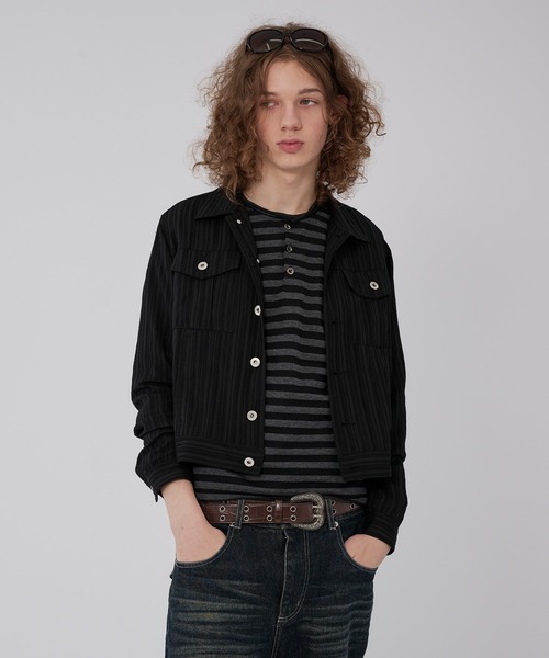 WISH FOR EVER(ウィッシュフォーエバー)の「RANDOM SHIRRING SHIRT JACKET/ランダムシャーリングシャツジャケット(その他アウター・メンズ・グレー/ホワイト/ブラック・SMALL/MEDIUM/LARGE)」の22枚目の写真
