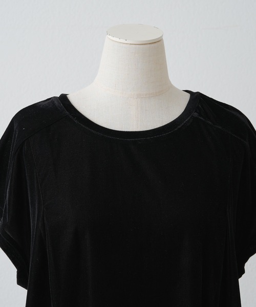 PUAL CE CIN(ピュアルセシン)の「レースヘムシアーベロアTシャツ(Tシャツ/カットソー・レディース・ブラック/ダークブラウン・MEDIUM)」の22枚目の写真