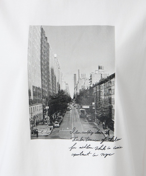 A/C DESIGN BY ALPHA CUBIC(エーシーデザインバイアルファキュービック)の「【ALCOLLAGEプリント】フォトプリントモックネックTシャツ【すごツヤ・UVカット・接触冷感】(Tシャツ/カットソー・レディース・ブラック/オフホワイト/グリーン・M/L/LL/3L)」の22枚目の写真