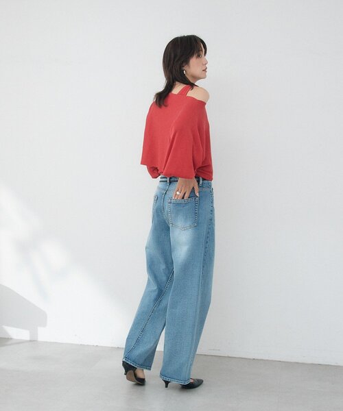RIVE DROITE（リヴドロワ）の「【A・MONN】cropped KNIT（ニット/セーター・レディース・ブラック/オフホワイト/レッド・FREE）」の8枚目の写真