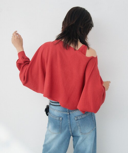 RIVE DROITE（リヴドロワ）の「【A・MONN】cropped KNIT（ニット/セーター・レディース・ブラック/オフホワイト/レッド・FREE）」の12枚目の写真