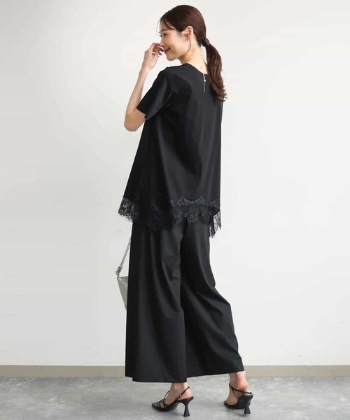 MK MICHEL KLEIN（エムケーミッシェルクラン）の「[洗える]イレヘムレースデザインカットソー（Tシャツ/カットソー・レディース・アイボリー/ブラック/ブラウン・38）」の14枚目の写真