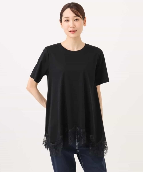 MK MICHEL KLEIN（エムケーミッシェルクラン）の「[洗える]イレヘムレースデザインカットソー（Tシャツ/カットソー・レディース・アイボリー/ブラック/ブラウン・38）」の15枚目の写真