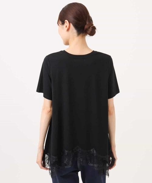 MK MICHEL KLEIN（エムケーミッシェルクラン）の「[洗える]イレヘムレースデザインカットソー（Tシャツ/カットソー・レディース・アイボリー/ブラック/ブラウン・38）」の17枚目の写真