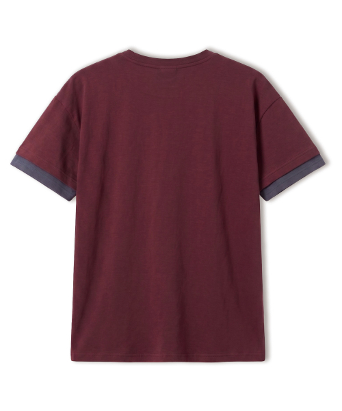 VANNWORKS（バンワークス）の「[クロップ] レイヤードロールアップ半袖Tシャツ (VS0301) バーガンディ（Tシャツ/カットソー・メンズ・その他・MEDIUM/LARGE/X-LARGE）」の3枚目の写真