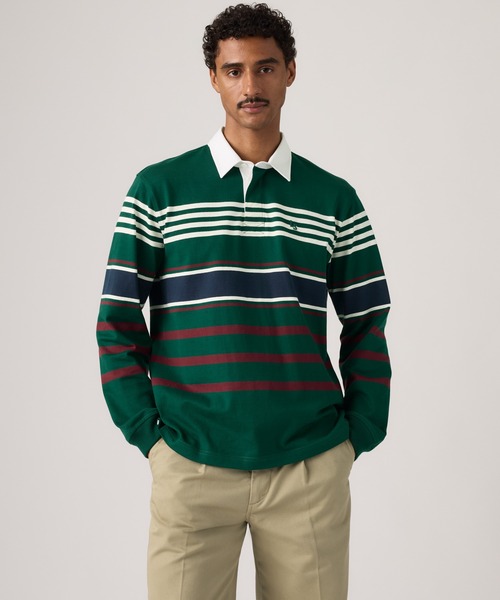 Levi's(リーバイス)の「Levi's/リーバイス ユニオン ラグビーシャツ(シャツ/ブラウス・メンズ・グリーン・M/L)」の1枚目の写真