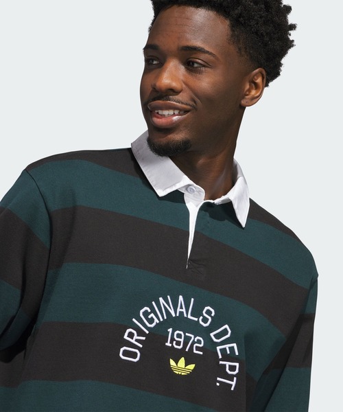 adidas(アディダス)の「アディダス オリジナルス デプト ストライプポロシャツ / アディダスオリジナルス adidas Originals(ポロシャツ・メンズ・ブラック・SMALL/MEDIUM/LARGE/X-LARGE/XX-LARGE/X-SMALL/3XL)」の4枚目の写真