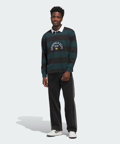 adidas(アディダス)の「アディダス オリジナルス デプト ストライプポロシャツ / アディダスオリジナルス adidas Originals(ポロシャツ・メンズ・ブラック・SMALL/MEDIUM/LARGE/X-LARGE/XX-LARGE/X-SMALL/3XL)」の3枚目の写真