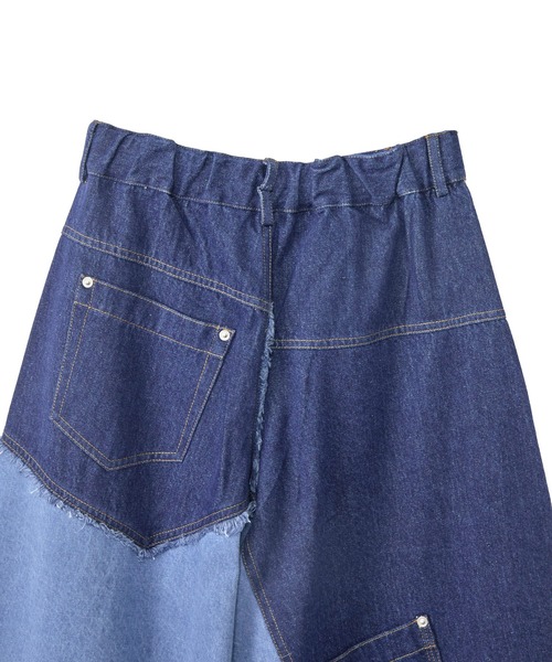 AULA AILA(アウラアイラ)の「【セットアップ着用可能】デニムコンビネーションレースパンツ(デニムパンツ・レディース・ライトブルー/ブラック/インディゴブルー・1/0)」の16枚目の写真