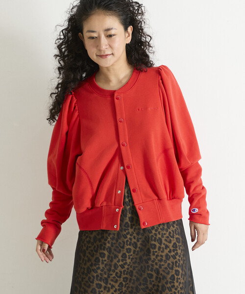 Champion(チャンピオン)の「Freada × Champion/チャンピオン 別注 パフスウェットカーディガン(カーディガン/ボレロ・レディース・グレー/オレンジ/ブラック・ONE SIZE)」の11枚目の写真