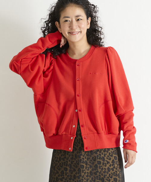 Champion(チャンピオン)の「Freada × Champion/チャンピオン 別注 パフスウェットカーディガン(カーディガン/ボレロ・レディース・グレー/オレンジ/ブラック・ONE SIZE)」の13枚目の写真
