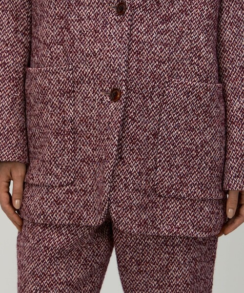BACCA(バッカ)の「【WEB先行予約】ネップツイード ジャケットコート(テーラードジャケット・レディース・ネイビー/レッド系その他・34/36)」の12枚目の写真
