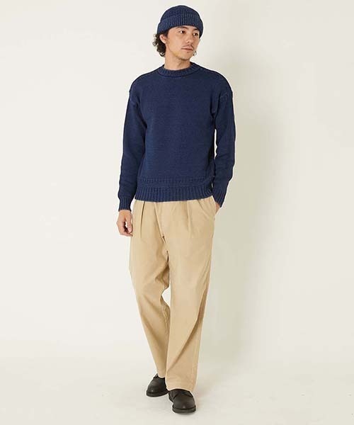 BLUE BLUE(ブルーブルー)の「ライトジャーマンクロス 2タックトラウザーズ(スラックス・メンズ・ベージュ/ブラック/ネイビー・S/M/L/XL)」の9枚目の写真