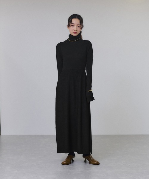 ADAM ET ROPE'（アダムエロペ）の「【WEB限定】・【定番】MIXパターンニットワンピース（ワンピース・レディース・ダークブラウン/ブラック/チャコールグレー/ブルー/キャメル・FREE）」の10枚目の写真