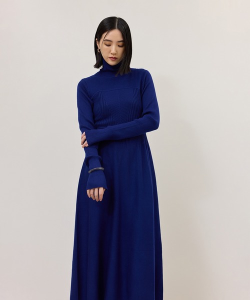 ADAM ET ROPE'（アダムエロペ）の「【WEB限定】・【定番】MIXパターンニットワンピース（ワンピース・レディース・ダークブラウン/ブラック/チャコールグレー/ブルー/キャメル・FREE）」の12枚目の写真