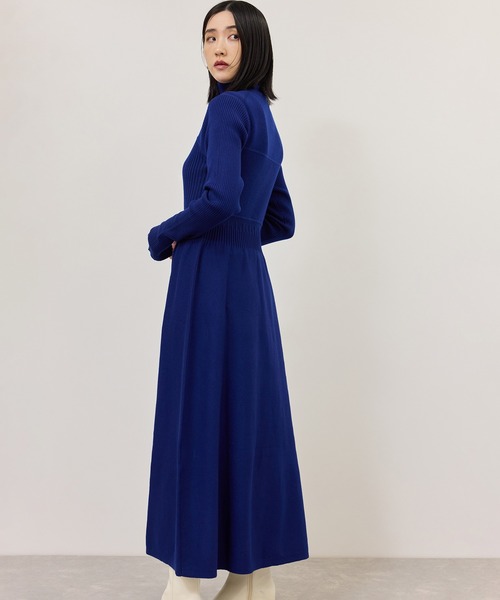 ADAM ET ROPE'（アダムエロペ）の「【WEB限定】・【定番】MIXパターンニットワンピース（ワンピース・レディース・ダークブラウン/ブラック/チャコールグレー/ブルー/キャメル・FREE）」の13枚目の写真