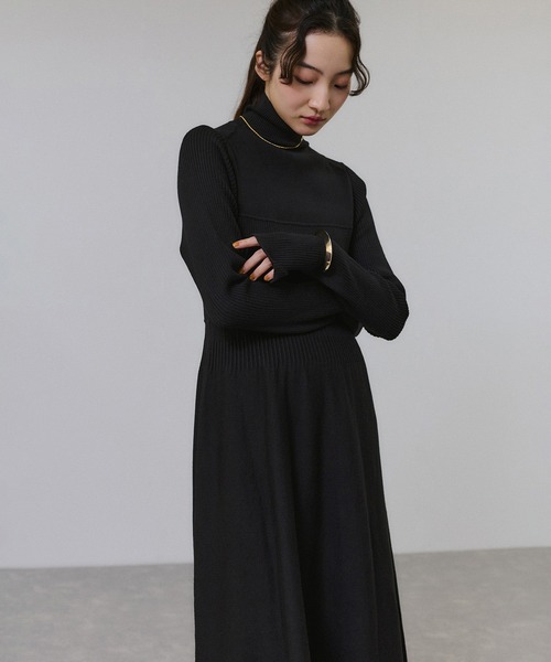 ADAM ET ROPE'（アダムエロペ）の「【WEB限定】・【定番】MIXパターンニットワンピース（ワンピース・レディース・ダークブラウン/ブラック/チャコールグレー/ブルー/キャメル・FREE）」の20枚目の写真