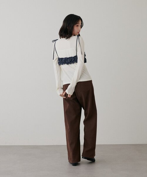 DISCOAT(ディスコート)の「プレート付きロングスリーブ(Tシャツ/カットソー・レディース・レッド/アイボリー/ブラウン/ブラック・FREE)」の7枚目の写真