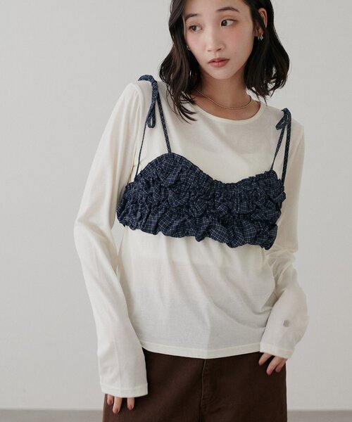 DISCOAT(ディスコート)の「プレート付きロングスリーブ(Tシャツ/カットソー・レディース・レッド/アイボリー/ブラウン/ブラック・FREE)」の9枚目の写真