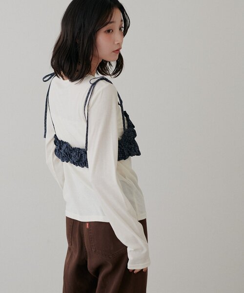 DISCOAT(ディスコート)の「プレート付きロングスリーブ(Tシャツ/カットソー・レディース・レッド/アイボリー/ブラウン/ブラック・FREE)」の12枚目の写真