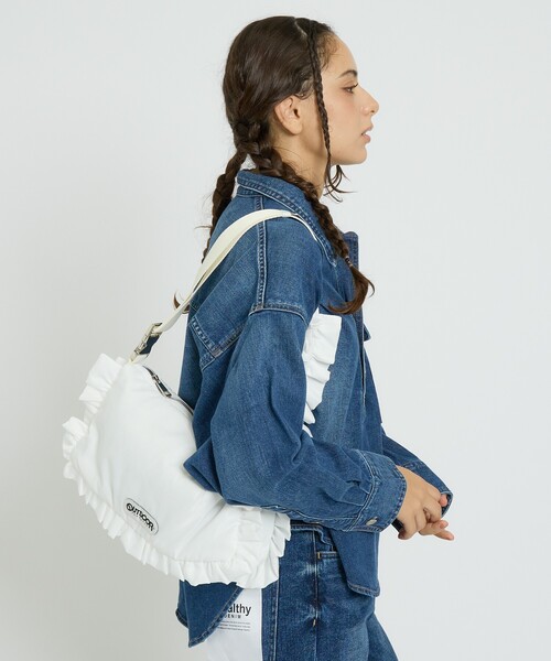 Rouge vif la cle(ルージュヴィフラクレ)の「【OUTDOOR PRODUCTS / アウトドアプロダクツ】ナイロンフリルショルダー/OUTDOOR Nylon Frill Shoulder/バッグ/フリル(トートバッグ・レディース・ブラック/ホワイト・フリー)」の19枚目の写真