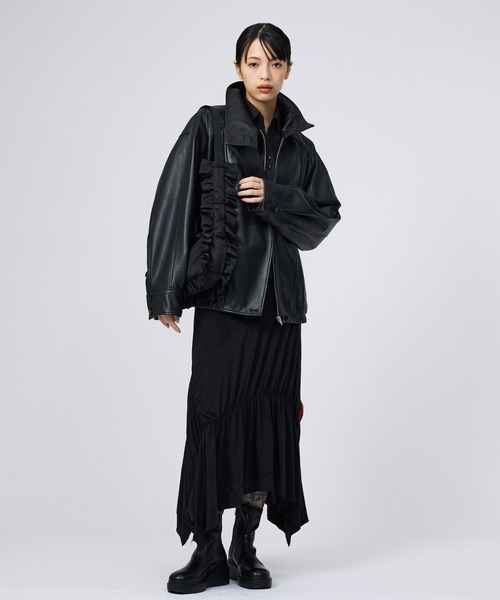 Rouge vif la cle(ルージュヴィフラクレ)の「【OUTDOOR PRODUCTS / アウトドアプロダクツ】ナイロンフリルショルダー/OUTDOOR Nylon Frill Shoulder/バッグ/フリル(トートバッグ・レディース・ブラック/ホワイト・フリー)」の5枚目の写真
