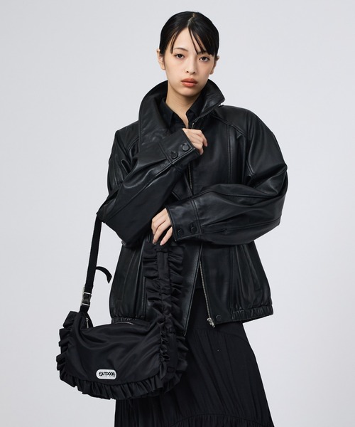 Rouge vif la cle(ルージュヴィフラクレ)の「【OUTDOOR PRODUCTS / アウトドアプロダクツ】ナイロンフリルショルダー/OUTDOOR Nylon Frill Shoulder/バッグ/フリル(トートバッグ・レディース・ブラック/ホワイト・フリー)」の7枚目の写真