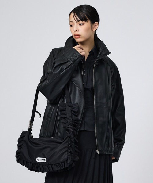 Rouge vif la cle(ルージュヴィフラクレ)の「【OUTDOOR PRODUCTS / アウトドアプロダクツ】ナイロンフリルショルダー/OUTDOOR Nylon Frill Shoulder/バッグ/フリル(トートバッグ・レディース・ブラック/ホワイト・フリー)」の8枚目の写真