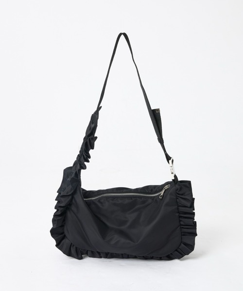 Rouge vif la cle(ルージュヴィフラクレ)の「【OUTDOOR PRODUCTS / アウトドアプロダクツ】ナイロンフリルショルダー/OUTDOOR Nylon Frill Shoulder/バッグ/フリル(トートバッグ・レディース・ブラック/ホワイト・フリー)」の11枚目の写真